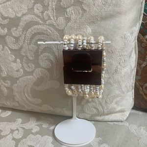 Pearl bracelet multi strand pearl bracelet